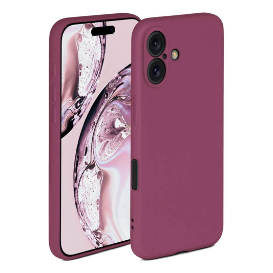 iPhone 16 LIQUID TPU Hülle Case Kamera 360° Schutz Silikon Bumper Fuchsia