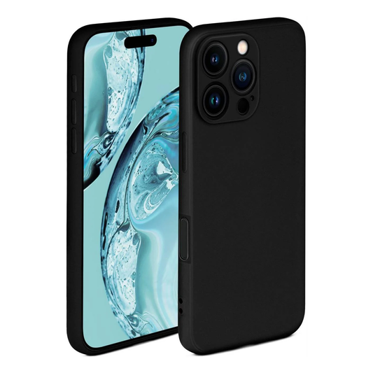 iPhone 16 Pro LIQUID TPU Hülle Case Kamera 360° Schutz Silikon Bumper Schwarz