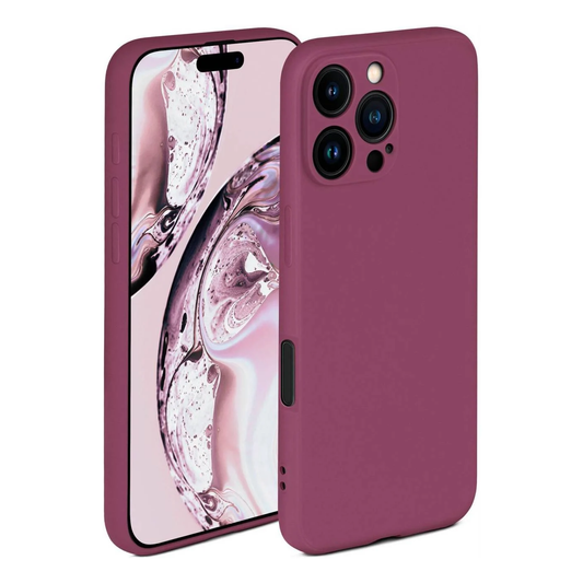 iPhone 16 Pro Max LIQUID TPU Hülle Case Kamera 360° Schutz Silikon Bumper Fuchsia