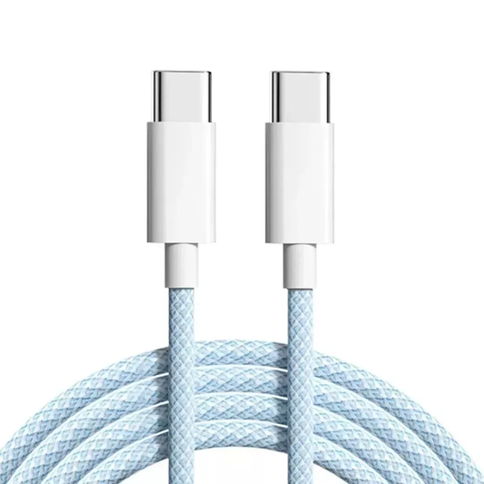 1m Ladekabel für iPhone 15 | 16 Pro Max USB-C Nylon Datenkabel MacBook Typ-C 60W Blau