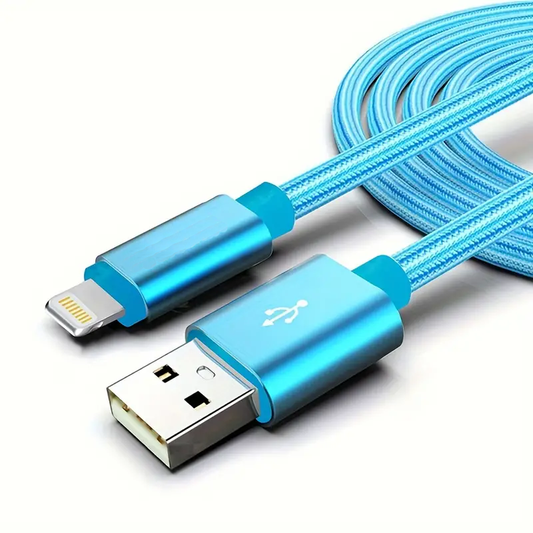 1m Nylon Kabel USB-A auf USB-C Ladekabel Kordel Blau