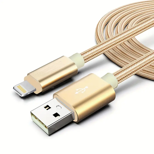 1m Nylon Kabel USB-A auf USB-C Ladekabel Kordel Gold