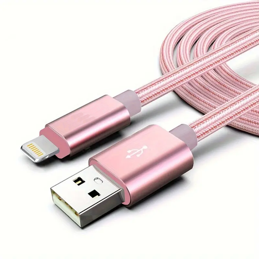 1m Nylon Kabel USB-A auf USB-C Ladekabel Kordel Pink