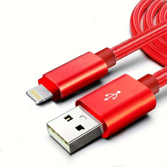 1m Nylon Kabel USB-A auf USB-C Ladekabel Kordel Rot