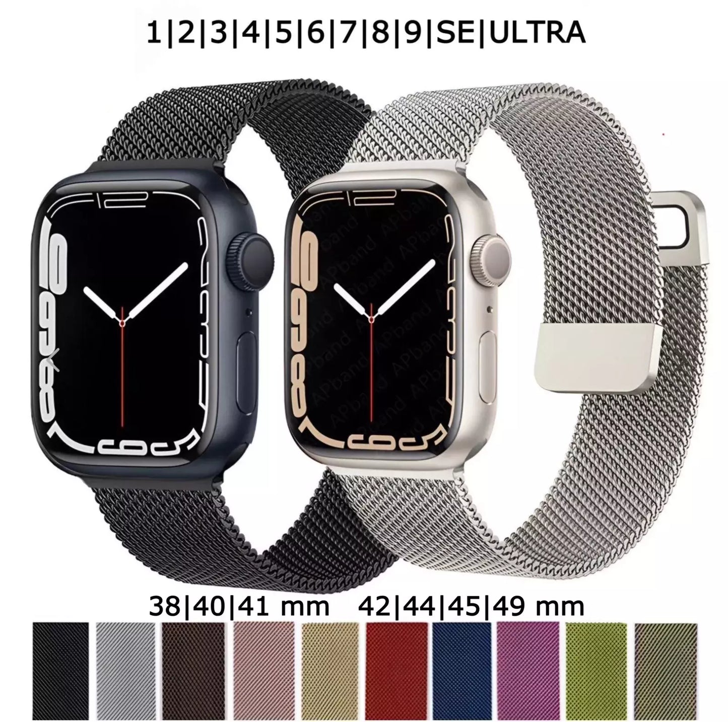 Magnet Armband Milanaise für Apple Watch 1-6 7 8 9 SE ULTRA Mesh iWatch