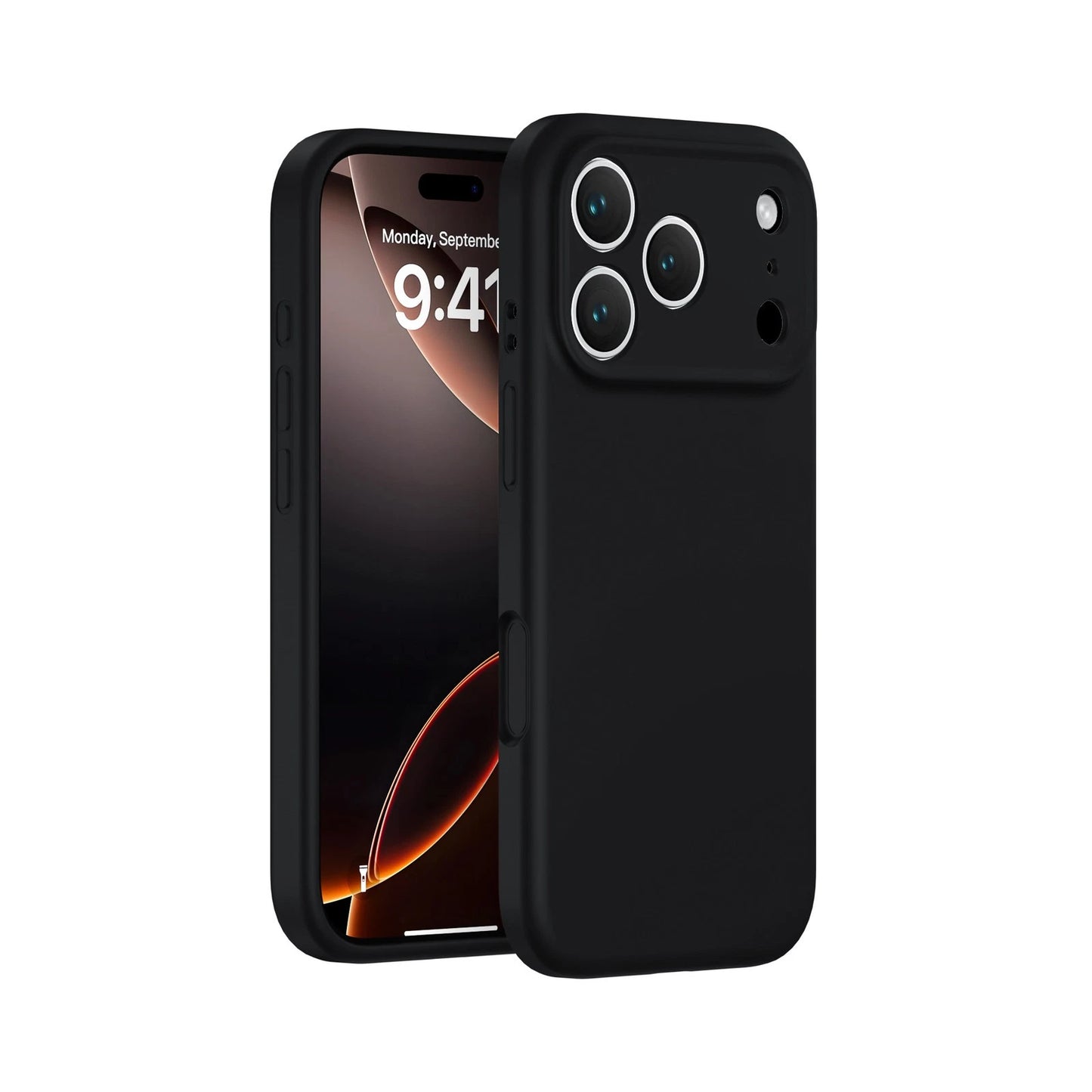 iPhone 17 Pro Max LIQUID Silikon Hülle Case 360° Schutz Bumper MagSafe TPU Kamera Schutz Schwarz