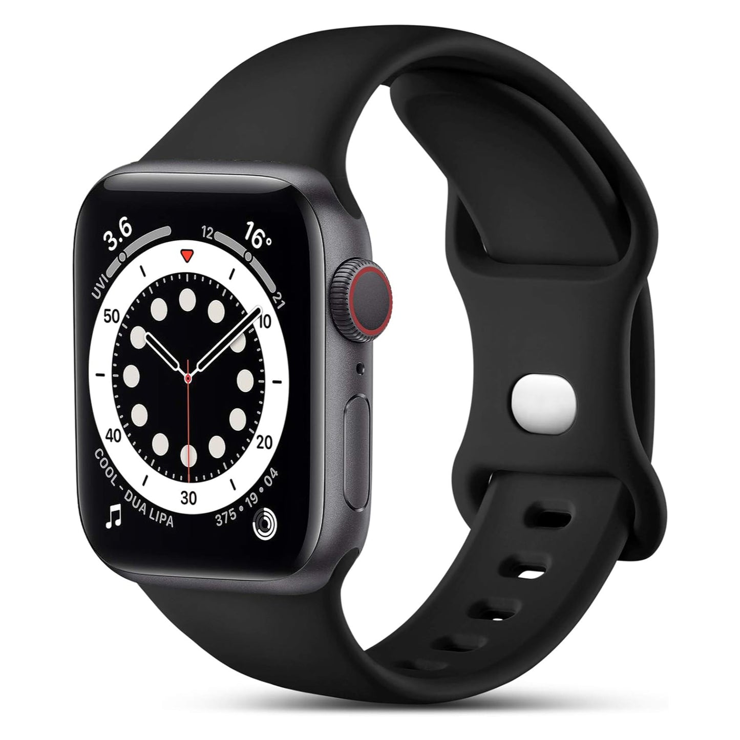 Sport Armband für Apple Watch Series 9 8 7 6 5 4 3 SE Silikon Band iWatch 38mm | 40mm | 41mm Schwarz