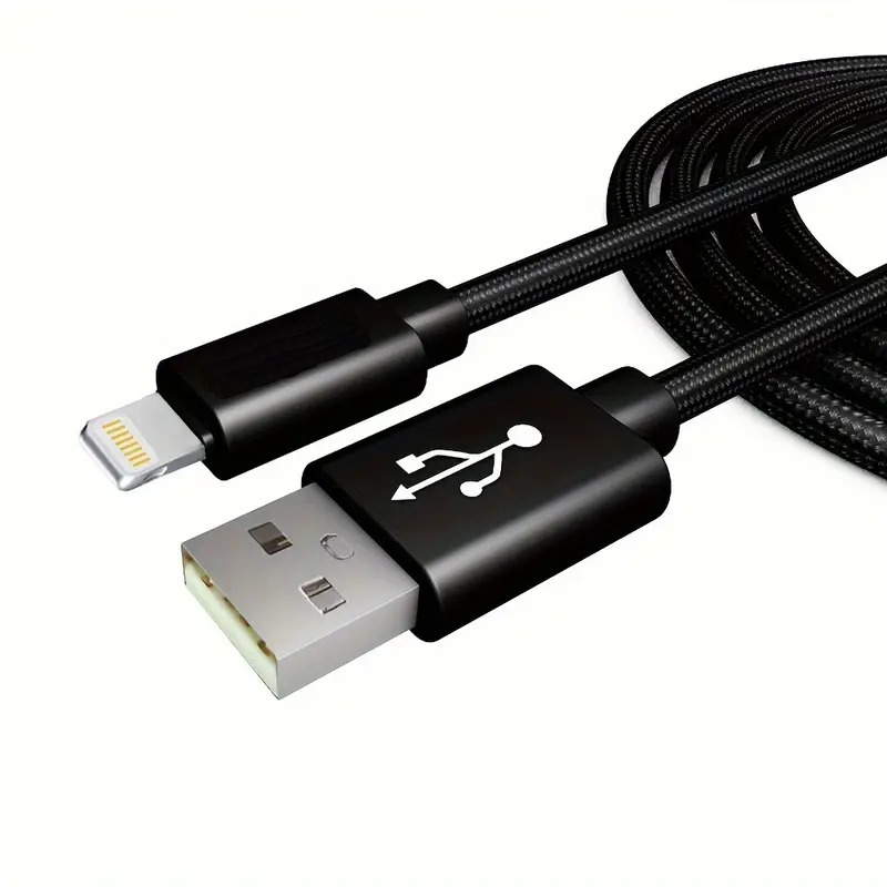 1m Nylon Kabel USB-A auf USB-C Ladekabel Kordel Schwarz